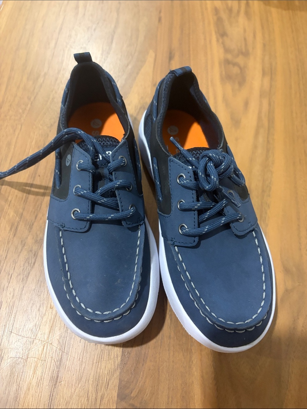 Kids Navy Casual Boat Shoes